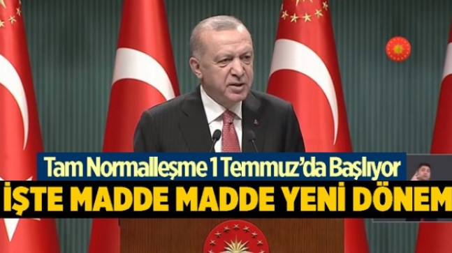 1 Temmuz da Madde Madde Yeni Dönem