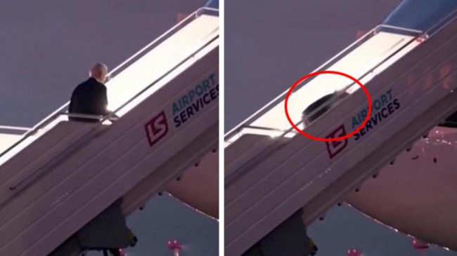 Biden’ın zor anları! Uçağa bindiği sırada merdivenlerde yere kapaklandı