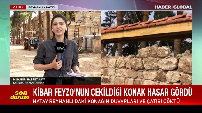 Kibar Feyzo’nun çekildiği konağın duvarları ve çatısı çöktü