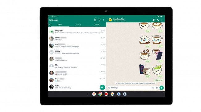 Whatsapp tablette nihayet iki sütunlu!