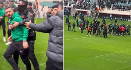Bursaspor-Amedspor maçı öncesi saha savaş alanına döndü