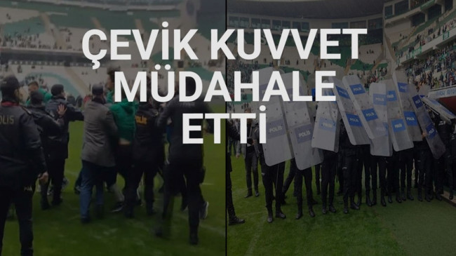 Bursaspor-Amedspor maçı öncesi futbolcular birbirine girdi
