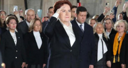 Kadınlarla Anıtkabir’i ziyaret eden Akşener, Ata’nın huzurunda asker selamı verdi