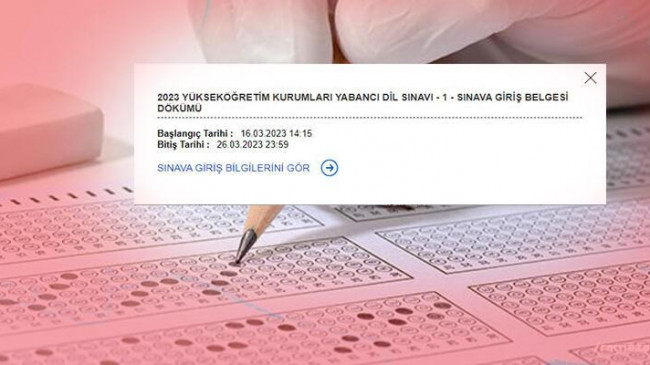 YÖKDİL sınav giriş belgesi ÖSYM AİS’te! 2023 YÖKDİL sınav yeri sorgulama ÖSYM