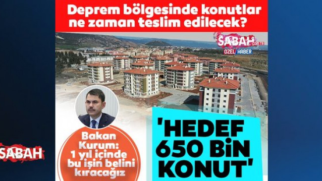 Bakan Kurum Sabah.com.tr’ye anlattı: Hedefimiz 650 bin konut!
