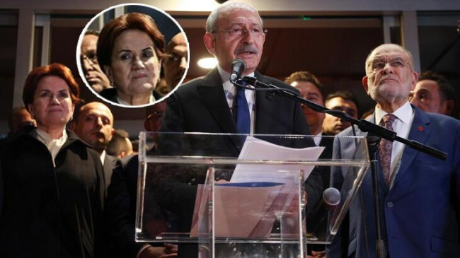 CHP lideri Kılıçdaroğlu’nun adaylığı açıklandı! Akşener’in yüz ifadesi tartışılıyor