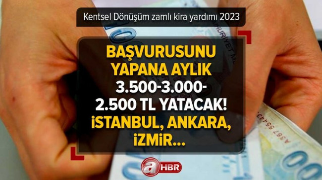 Kentsel Dönüşüm zamlı kira yardımı 2023