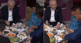 Kılıçdaroğlu’nun yer sofrasındaki görüntüsü gündem oldu! Yemeğin etli kısmını çocuğa doğru çevirdi