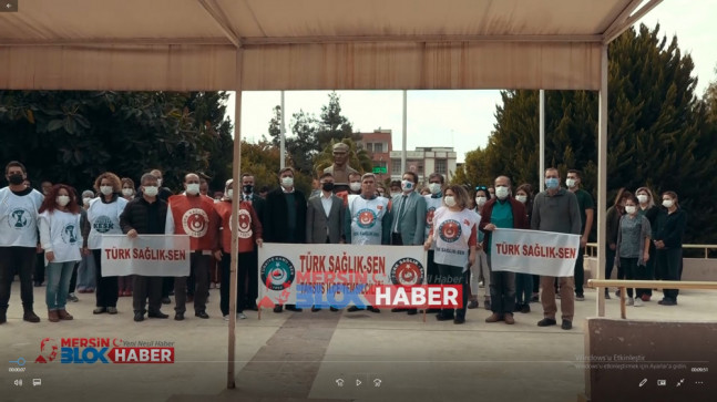 Türk Sağlık-Sen Tarsus Devlet hastanesi önünde basın açıklaması yaptı