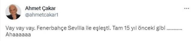'Bikini giyerim' demişti! Ahmet Çakar'dan Fenerbahçe-Sevilla eşleşmesi sonrası bomba paylaşım