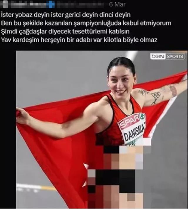 Avrupa Şampiyonu Tuğba Danışmaz'ın fotoğrafını blurlayarak paylaşan isme tepki yağıyor!