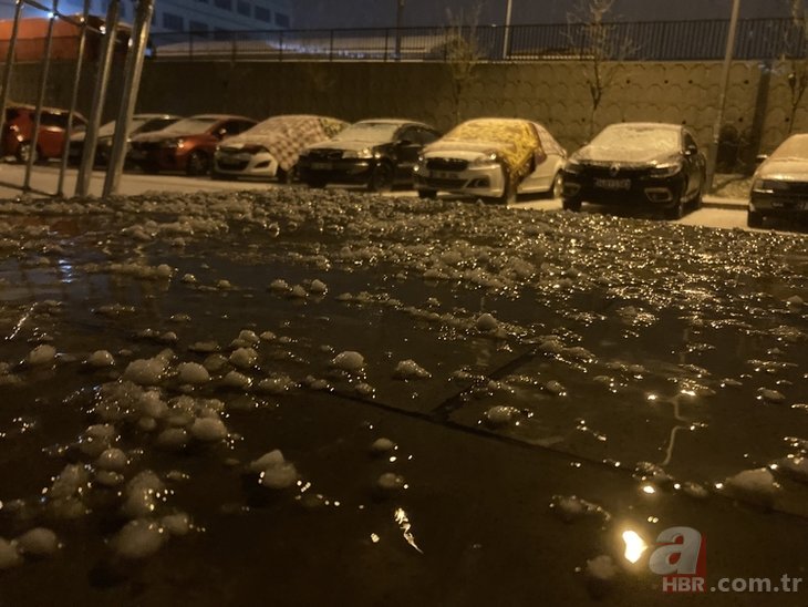 Gaziantep’te şiddetli dolu sonrası kent beyaza büründü! Vatandaşlar zor anlar yaşadı